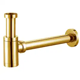 Сифон для раковины AZARIO AZ-108-GL G 1 1/4, без выпуска, цилиндр, латунь, золото