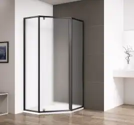 Душевой уголок CEZARES ECO-O-P-1-90-P-NERO стекло Матовое рифленая, профиль Черный