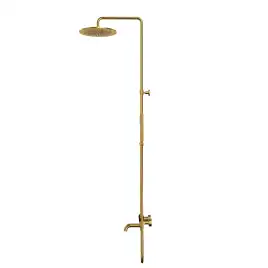 Душевая система для ванны WHITECROSS Y brushed gold Y1234GLB, термостатическая, Золото брашированное