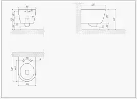 Унитаз с инсталляцией SET AQUATEK ПОЛАРИС-017 4в1 с сиденьем микролифт и Черной клавишей смыва