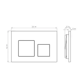 Клавиша смыва AVS 809-0013-GM квадратные кнопки, оружейная сталь