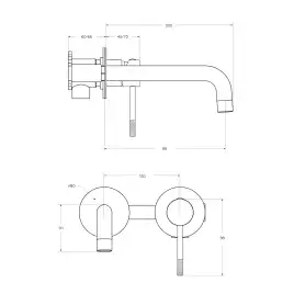 Смеситель для раковины  Cezares RELAX-BLI2-1-01-W0 встраиваемый, Хром