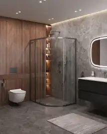 Душевой уголок CEZARES MOLVENO-RH-2-120/90-C-GM-IV стекло Прозрачное, профиль Оружейная сталь