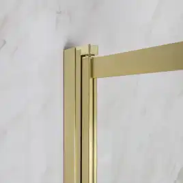 Шторка на ванну AVS Слайдер Плюс 80 см профиль брашированное золото, стекло прозрачное, 803-0011-150-82-GB-T