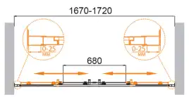 Душевая дверь CEZARES MOLVENO-BF-2-170-C-Cr-IV стекло Прозрачное, профиль Хром
