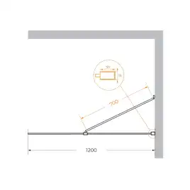 Душевая перегородка универсальная LIBERTA-L-1-TB-120-C-Cr стекло Прозрачное, профиль Хром