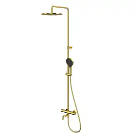 Душевая система для ванны WHITECROSS Y gold Y1234TOPGL, термостатическая, Золото глянцевое