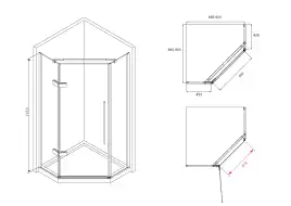 Душевой уголок ABBER Ewiges Wasser 90х90 см, AG05090, профиль хром, стекло прозрачное