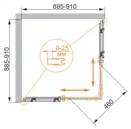 Душевой уголок CEZARES STYLUS-O-M-A-2-90-C-Cr профиль Хром стекло Прозрачное