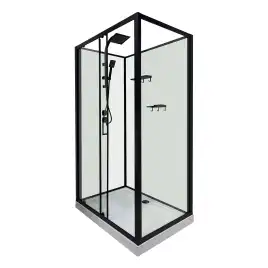 Душевая кабина Loranto 120х80 CS-3010TM/W-120L, низкий поддон, цвет профиля черный