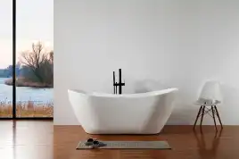 Акриловая ванна Abber 180х80 AB9322, отдельностоящая, Белая глянцевая