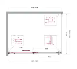 Душевой уголок BelBagno SOFT_CLOSE-1-AH-1-130/100-C-GM стекло прозрачное, профиль Оружейная сталь