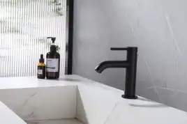 Смеситель для раковины Abber Wasser Kreis AF8110B, однорычажный, цвет Черный матовый