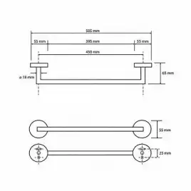 Полотенцедержатель 50 cм BEMETA DARK Черный матовый 104204020