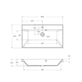 Тумба под раковину BelBagno MARINO-H60-800-2C-SO-RN-P подвесная Rovere Nature