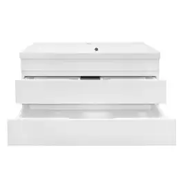 Тумба с раковиной Azario Эстима 100 CS00094585, подвесная, Белая глянцевая