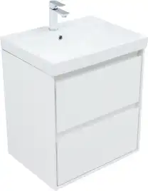 Тумба под раковину Aquanet Милан 60 белый глянец, подвесная, 336367