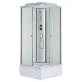 Душевая кабина Loranto 90х90 CS-990ETM/W-90, средний поддон, цвет профиля матовый хром