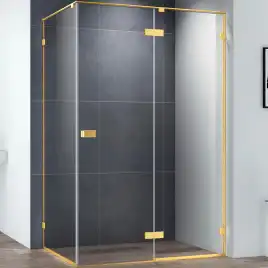 Душевой уголок CEZARES BELLAGIO-AH-1-120/80-C-BORO стекло Прозрачное, профиль Брашированное золото