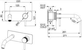 Смеситель для раковины Allen Brau Priority 5.31003-00 встраиваемый, с внутренней частью, Хром