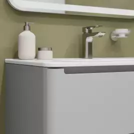 Тумба с умывальником IDDIS Edifice 80 EDI80L0i95K подвесная, Светло-серая