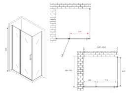 Душевой уголок ABBER Sonnenstrand 130х70 см, AG04130S-S70, профиль хром, стекло прозрачное