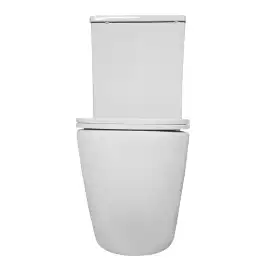 Унитаз-компакт Azario Blanco AZ-T003B-R напольный, безободковый, в комплекте с бачком и сиденьем микролифт, Белый глянцевый