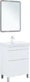 Тумба под раковину Aquanet Слим 60 напольная, белый сатин, 346042
