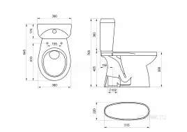 Унитаз-компакт Santek Анимо с вертикальным выпуском, стандарт- 2 реж., дюропласт, микролифт 1WH302136