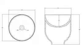 Раковина накладная ABBER STEIN 40х40х45 AS2618, круглая, белая матовая