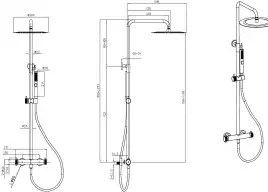 Душевая система Allen Brau Fantasy 5.11001-GB с термостатом, золото брашированное