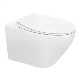 Унитаз подвесной Azario Keras AZ-99046W подвесной, безободковый, с сиденьем микролифт, Белый глянцевый