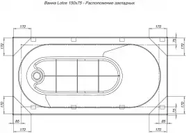 Акриловая ванна Aquanet Lotos 150x75, 336532