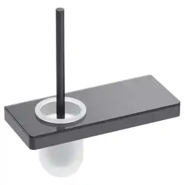 Ершик подвесной AVS Bishop, черный матовый, с полочкой