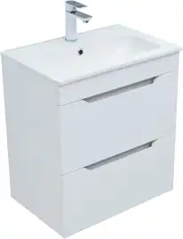 Тумба под раковину Aquanet Практика 60 белый глянец, 347963