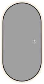 Зеркало Aquanet Контур 500х1000 LED TX овал, с подогревом, черный, 367656