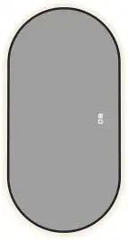 Зеркало Aquanet Контур 500х1000 LED TX овал, с подогревом, черный, 367656