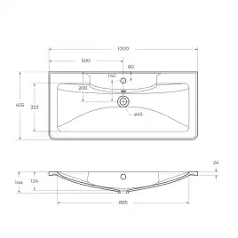 Раковина из искусственного камня BelBagno BB1000/455-LV-ART-ALR-NERO, чёрная матовая