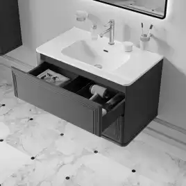 Тумба с раковиной IDDIS Oxford Neo 80, подвесная, Темно-серый, OXN80D0i95K