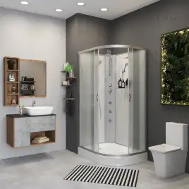 Душевая кабина Niagara Classic 120х80х210 NG-3312-14LBKTG низкий поддон, с гидромассажем, 33121423LBKTG