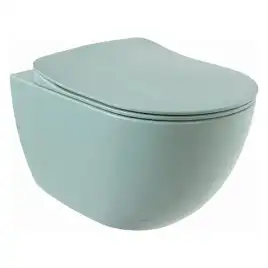 Унитаз подвесной безободковый Creavit Free FE322-11NY00E-0000 с сиденьем микролифт Зелёный нил матовый