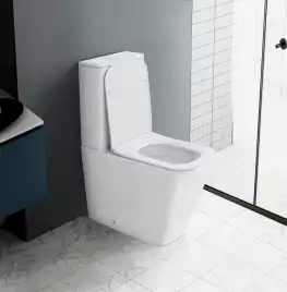 Унитаз-компакт ABBER Rechteck AC1210TMW белый матовый, безободковый, с бачком и сиденьем икролифт, смыв торнадо