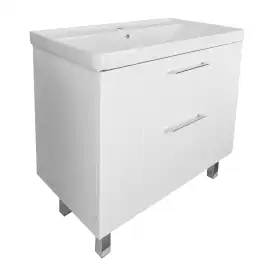 Тумба с раковиной Azario Ника 80 CS00082789, напольная, Белая глянцевая