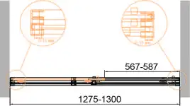Душевая дверь с доводчиками CEZARES DUET SOFT-BF-1-130-C-Cr стекло Прозрачное, профиль Хром
