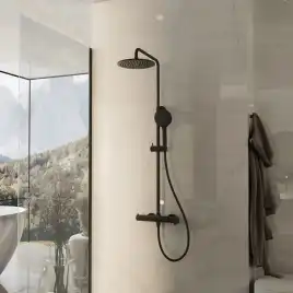 Душевая система  Vincea Rondo VSFS-1R0MB VSFS-1R0MB для душа без излива, черный матовый