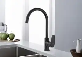 Смеситель для кухни Aquatek Бетта AQ1182MB поворотный излив, Черный матовый