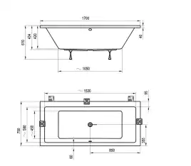 Акриловая ванна Ravak FORMY 01 170х75 C691000000 прямоугольная, Белая
