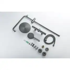 Душевая система Aquatek Европа AQ2343BGM с термостатом, Оружейная сталь