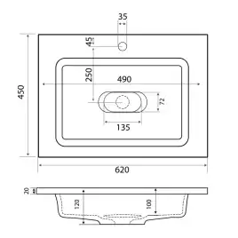 раковина Grossman Модуль 65, белая