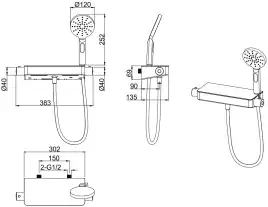 Смеситель для душа Allen Brau Fantasy 5.11002-31, термостатический, цвет Черный матовый